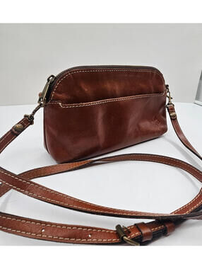 Patricia Nash Leather Crossbody Bag Tobacco Brown Rustic Suede Lined